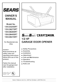 sears garage door opener 139 53627srt