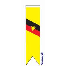 Jarang sekali ada bendera yang menyertakan senjata dalam bendera mereka. Bendera Sarawak Baru