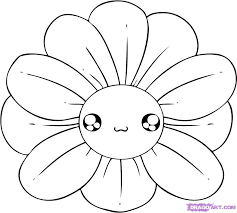Easy To Draw Flowers How To Draw A Chibi Flower Step 4 Flower Drawing Flower Art Drawing Easy Flower Drawings