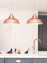 Above a kitchen island or breakfast bar is a great place to install kitchen lighting as it creates a focal. Classic Modern Copper Pendant Light Shade Dome Iconic Kitchen Island Ceiling Lights M0153 Amazon Co Uk Lighting
