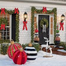 Yard Ornament Black Stripe Grandin Road In 2021 Large Christmas Ornaments Front Door Christmas Decorations Indoor Christmas Decorations