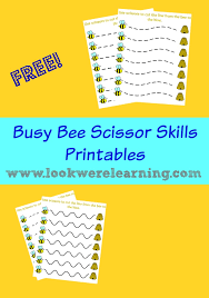 Children will have fun developing their scissor skills with this printable worksheet. Free Busy Bee Scissor Skills Worksheets