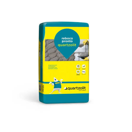 Reboco Pronto Cinza Sc 15 kg Pa Quartzolit