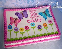Flower Butterfly Cake Square Birthday Cake Birthday Sheet Cakes Butterfly Birthday Cakes