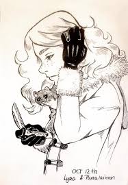 Inktober 12 Lyra And Pantalaimon By Shuukaku92 On Deviantart Dark Material His Dark Materials Lockwood And Co