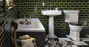 There is something about the shapes and designs that just works. Luxury Modern Showers Heritage Green Tile Bathroom Green Bathroom Heritage Bathroom