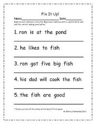 Fix It Up Sentences Distance Learning Sentence Writing Sentences Kindergarten Writing