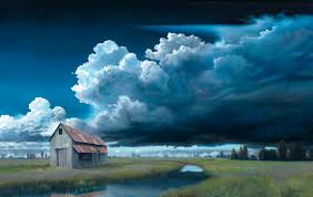 In fact, low clouds can even form touching the ground, when they are called fog. Heavy Cloud No Rain 30x48 Oil Andy Eccleshall Fine Art