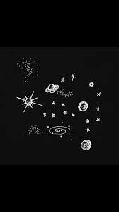Space Planets Stars Night Sky Minimalist Monochrome Dark Cute Night Sky Tattoos Night Sky Art Sky Tattoos