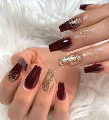 See more ideas about nails, nail art, nail art designs. The Best Nail Trends For Cute Fall Manicure Stylish Belles Gold Acrylic Nails Gold Glitter Nails Burgundy Nails
