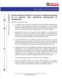 Fiscalia general de la nacion en la calle y en los territorios. En Foto Fiscalia General De La Nacion Respalda La Salida De Personas Privadas De La Libertad Para Controlar La Propagacion De La Covid 19 Minuto30 Com