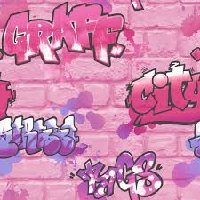 Pattern 272918 Rasch Portfolio Pink Graffiti Urban Graffiti Graffiti Wallpaper Graffiti