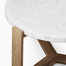 Ravenna doves mosaic coffee table. Mosaic Tiled Outdoor Coffee Table White Marble