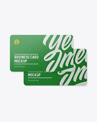 Plastic Business Card Mockups In Stationery Mockups On Yellow Images Object Mockups
