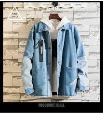 us 19 05 45 off new hooded denim jacket mens mens hip hop mens retro denim jacket jacket street casual bomber jacket harajuku fashion coat in