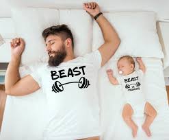 Beast And Beast In Training Father T Shirt And Baby Bodysuit Baby Grow Vest Set By Mumknowsbabygrows On Etsy Father Son Shirts Dad Baby Baby Boy Outfits