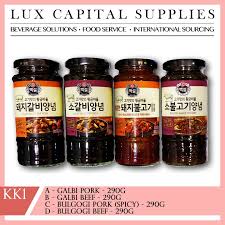 In a large resealable plastic bag, combine soy sauce, sesame oil, sesame seeds, garlic, sugar, salt, black pepper, and msg. 4 Kinds Korean Sauces Cj Brand Bulgogi Sauce Galbi Sauce Samgyup Samgyupsal Authentic Best Quality Shopee Philippines