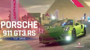 La porsche 911 gt3 rs è basata sulla 911 gt3, ma come suggerisce il nome (rennen in tedesco vuole dire correre) ha una serie di accorgimenti che la rendono ancora più specifica per l'uso in pista. Asphalt 9 Porsche 911 Gt3 Rs Test Drive Youtube