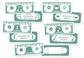 Music Bucks Rhythm Bucks Fun New Incentives For Practice Progress And Behavior Kids Will Want To Collect Them All Or Save Their Music Rhythms Team Games