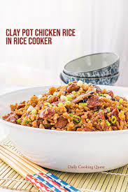Clay Pot Chicken Rice In Rice Cooker Recipe Rice Cooker Recipes Chinese Cuisine Recipes Chicken Rice