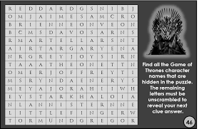 So, when you're on the biggest tv show in the world (which itself is a behem. Printable Game Of Thrones Trivia Treasure Hunt
