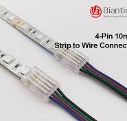 4 Pin Led Strip Connector 10mm RGB Strip to Wire Connectors Unwired Clips  Solderless Connection for Multicolor LED Strip Lights 12V 24V (Pack of 10)