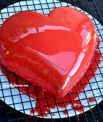 Bavarois Coeur Bombe Glacage Miroir Rouge Glacage Miroir Rouge Glacage Miroir Napage Gateau