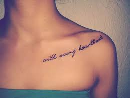 Ink Via Facebook On We Heart It Small Shoulder Tattoos Writing Tattoos Collar Bone Tattoo