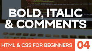 ❮ previous complete css reference next ❯. Html Css For Beginners Part 4 Bold And Italic Text And Html Comments Youtube