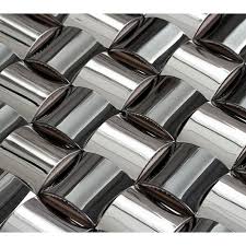 The material and style you pick depends on how you want the kitchen backsplash to look and how it'll incorporate into your overall design scheme. Silver Chrome Stainless Steel Backsplash Arched Mosaic Bravotti Com