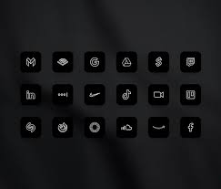 Black and white app icon pack for iphone and ipad includes : Ios 14 Monochrome Icon Set
