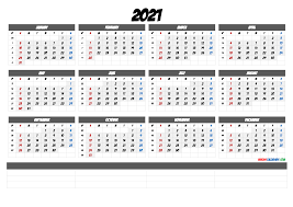 Free printable 2021 yearly calendar with week numbers. 2021 Free Printable Yearly Calendar With Week Numbers Calendarex Com
