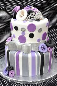 Black And White Birthday Cake For Girls Purple Roses Cake 16 Birthday Cake Girl Cakes