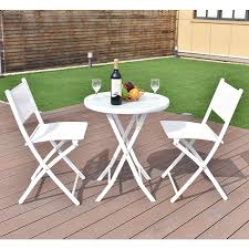 Chairs with the curved back, you will feel like hugged by the chair and you. Costway 3 Pcs Folding Bistro Table Chairs Set Garden Backyard Patio Furniture White Garden Furniture Sets Aliexpress