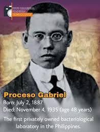 ➡️Proceso Bautista Gabriel was a Filipino physician and bacteriologist  known for establishing the first privately owned bacteriological laboratory  in the Philippines. ➡️Gabriel was born