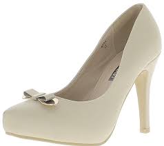 Schlicht Und Elegant Weiss Creme Damen Hochzeitsschuhe Pumps Schleife Hochzeitsschuhe Brautschuhe Schone Schuhe