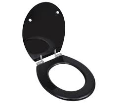 This durable plastic seat resists chips, wears, and stains and is oversized for comfort. Vidaxl Toilet Seats With Soft Close Lids Mdf Black Vidaxl Com Au