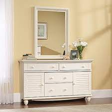 Sauder 158016 Harbor View Dresser Antiqued White Finish New Mebel Desain Desain Meja