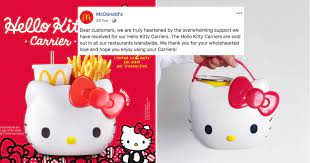 Hello kitty took singapore by storm since the first time it landed at mcdonald's in the 2000s. Hello Kitty Carriers Sold Out At Mcdonald S S Pore On 1st Day No Plans To Bring In More Mothership Sg News From Singapore Asia And Around The World