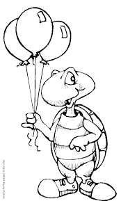 Turtle With Balloons Color Page Birthday Color Page Holiday Coloring Pages Color Plate Coloring Birthday Coloring Pages Animal Coloring Pages Coloring Pages