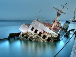 brown ship, ice, sinking ships, wreck