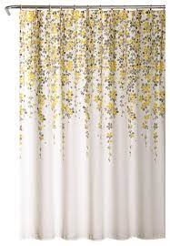 Yellow and gray kitchen curtains grey mustard living room light 24 inch window tiers curtains d for jcpenney countryruffles from etsy customized yellow gray curtains grey. Weeping Flower Shower Curtain Yellow Gray 72x72 Contemporary Shower Curtains By Lush Decor