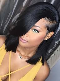 African american bob haircuts for round faces bob hairstyle for round faces with side swept bangs short boucny bob with short highlighted bangs. Shoulder Length Swoop Bob Hairstyle Novocom Top
