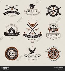 10 hunting vintage badges and logos, creative fishing logo hunting logo outdoor logo lobotz, hunting logo hunting dog with a wild duck in his teeth and fishing and hunting logo designed by user1528015220 brandcrowd. Set Hunting Fishing Vector Photo Free Trial Bigstock