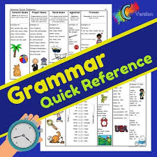 This 2 Page Grammar Quick Reference Defines And Gives Examples Of Common Nouns Proper Nouns P Grammar Reference Nouns And Adjectives Common Nouns