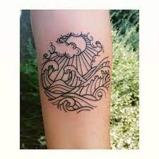 You can also go for a small one on the upper arm or forearm or a large one that wraps around your sleeves. Simple Lines No Shading Tattoos Woodcut Tattoo Sky Tattoos