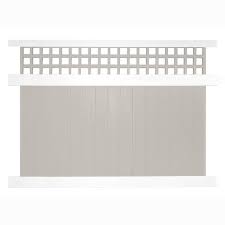 Weatherables Scottsdale 6 Ft H X 8 Ft W Tan White Two Tone Vinyl Privacy Fence Panel Kit Ptwpr Sqlat 6x8 Vinyl Privacy Fence Privacy Fence Panels Fence Panels