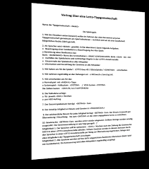 Diese vorlagen können kostenlos heruntergeladen werden und sind hier zu finden. Mustervertrag Lotto Tippgemeinschaft Musterix