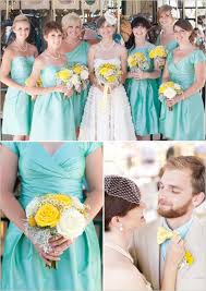 Whimsical Yellow And Mint Wedding Bridesmaid Illusion Bridesmaid Dresses Wedding