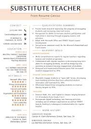 Most of the templates are customizable, which can assist the application to tailor the changes and make resume according to their credentials. Substitute Teacher Resume Samples Writing Guide Resume Genius Teaching Resume Examples Teacher Resume Template Teacher Resume Examples